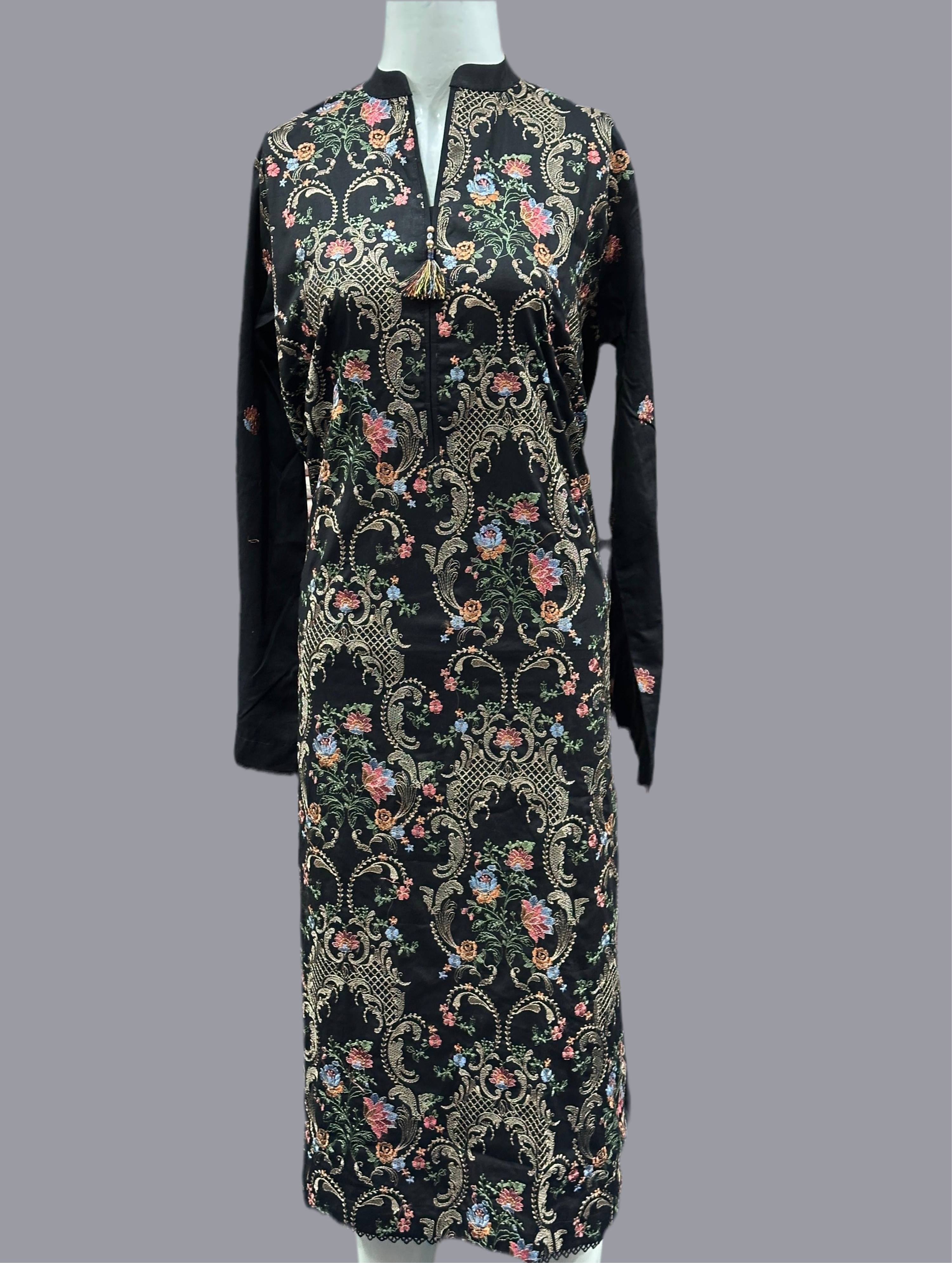 Ebonique Black Embroidered Lawn 2Pc