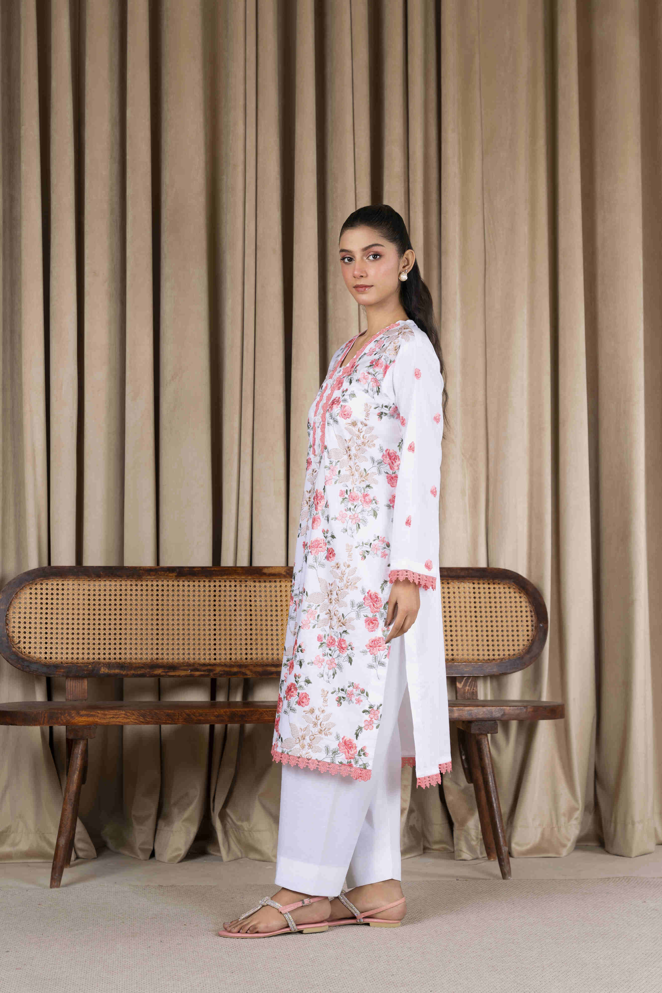 White Embroidered Lawn