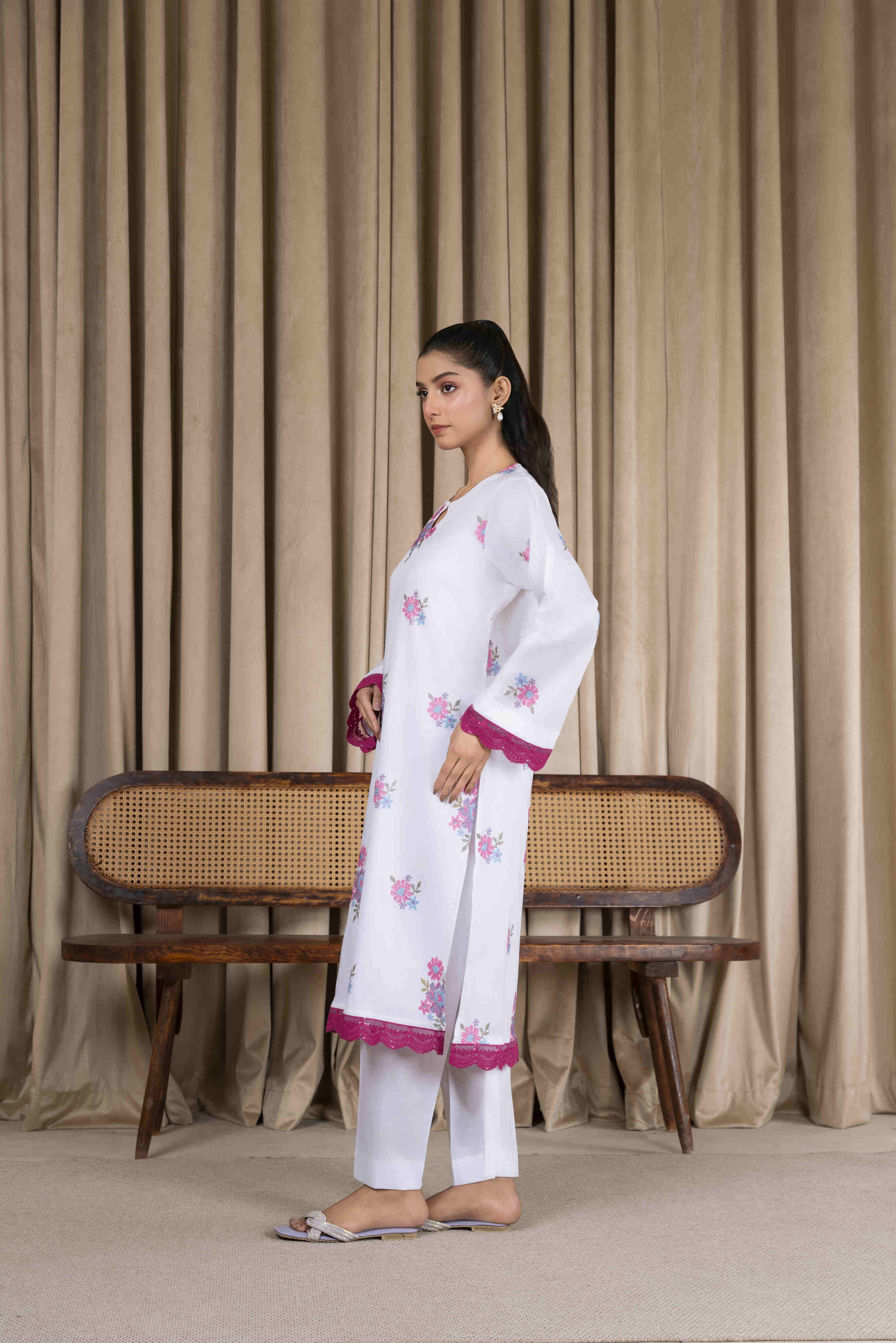 White-2 Embroidered Lawn