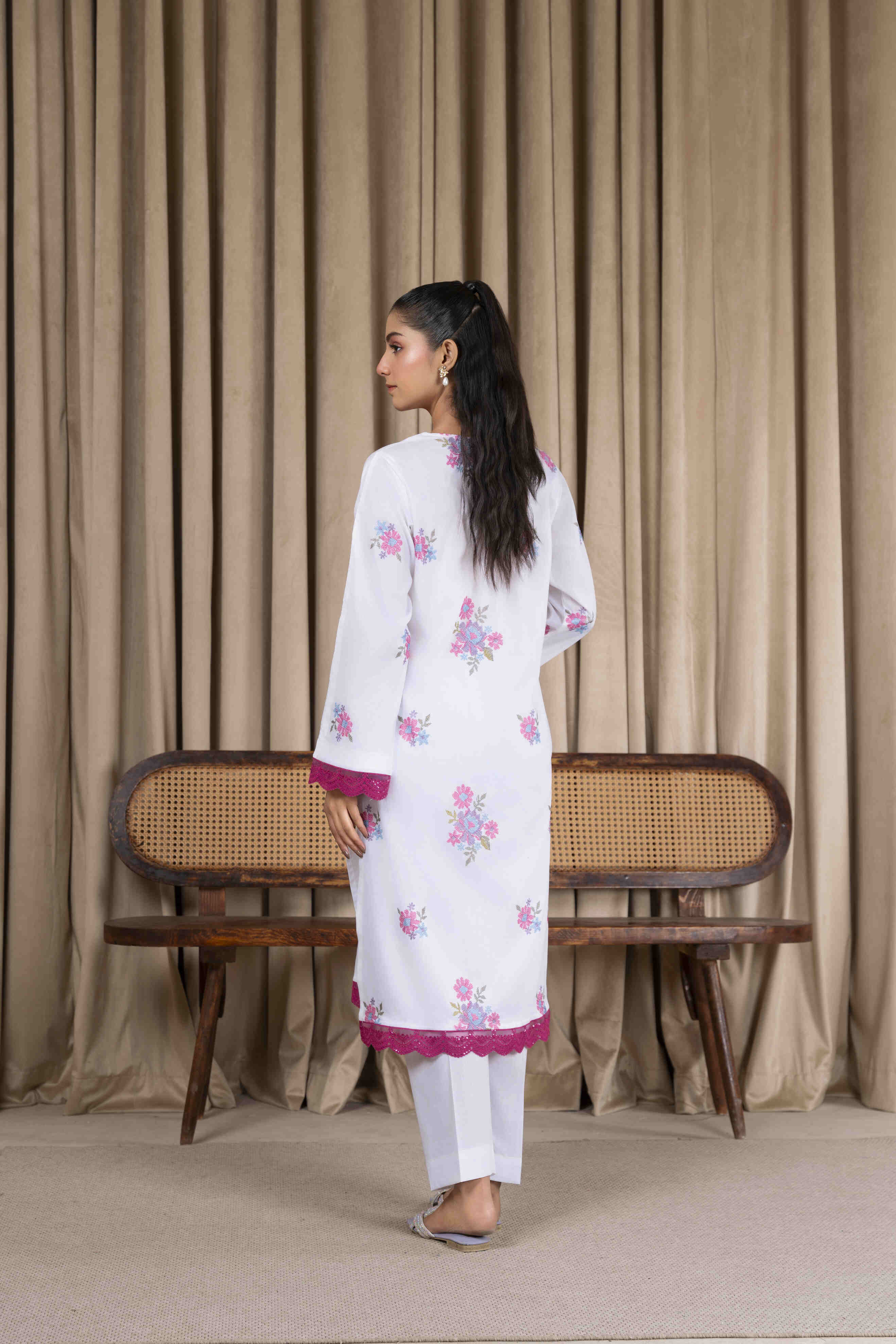 White-2 Embroidered Lawn