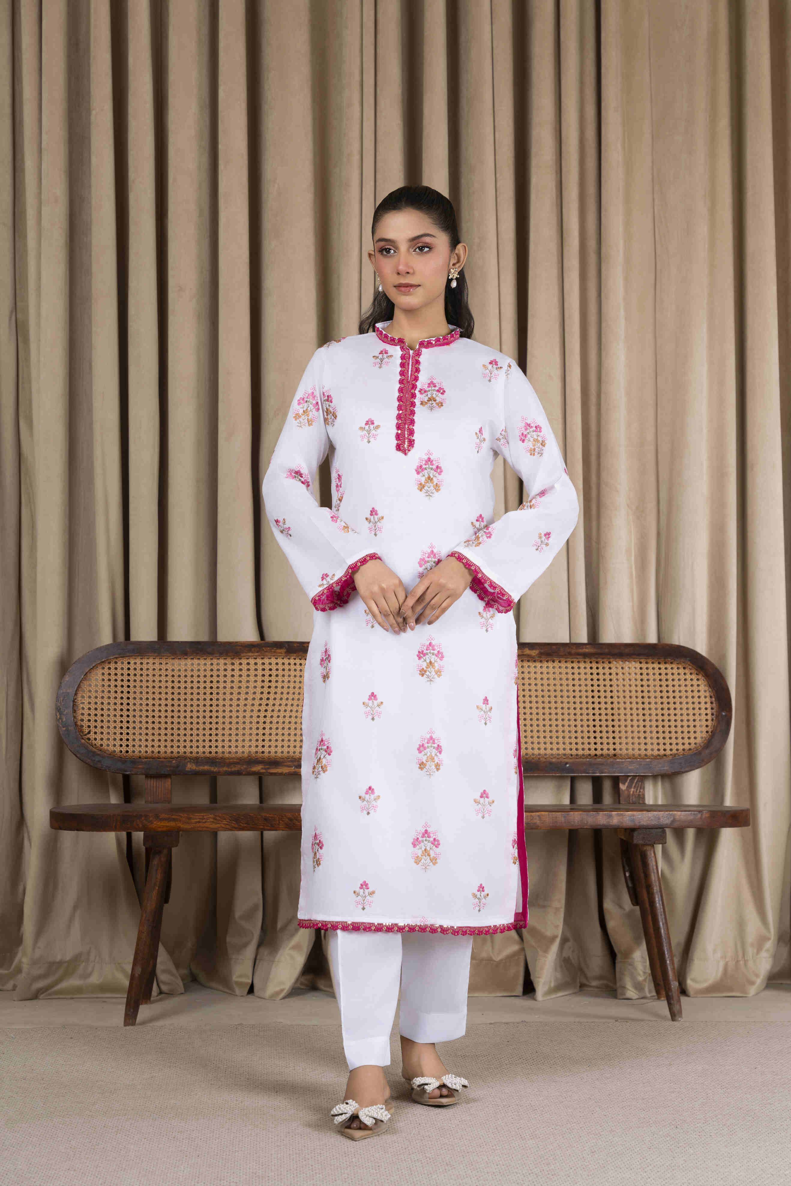 White-3 Embroidered Lawn
