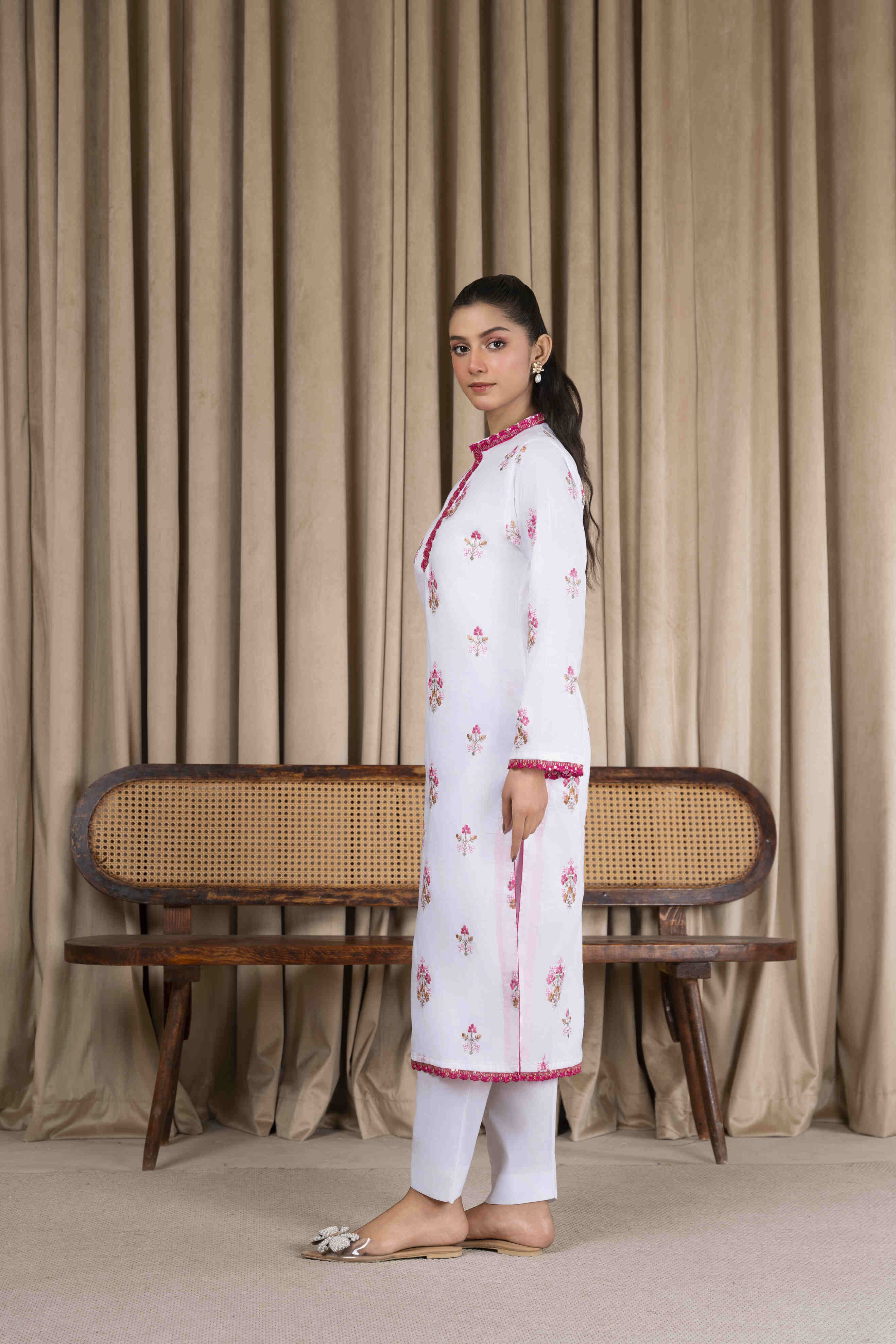 White-3 Embroidered Lawn