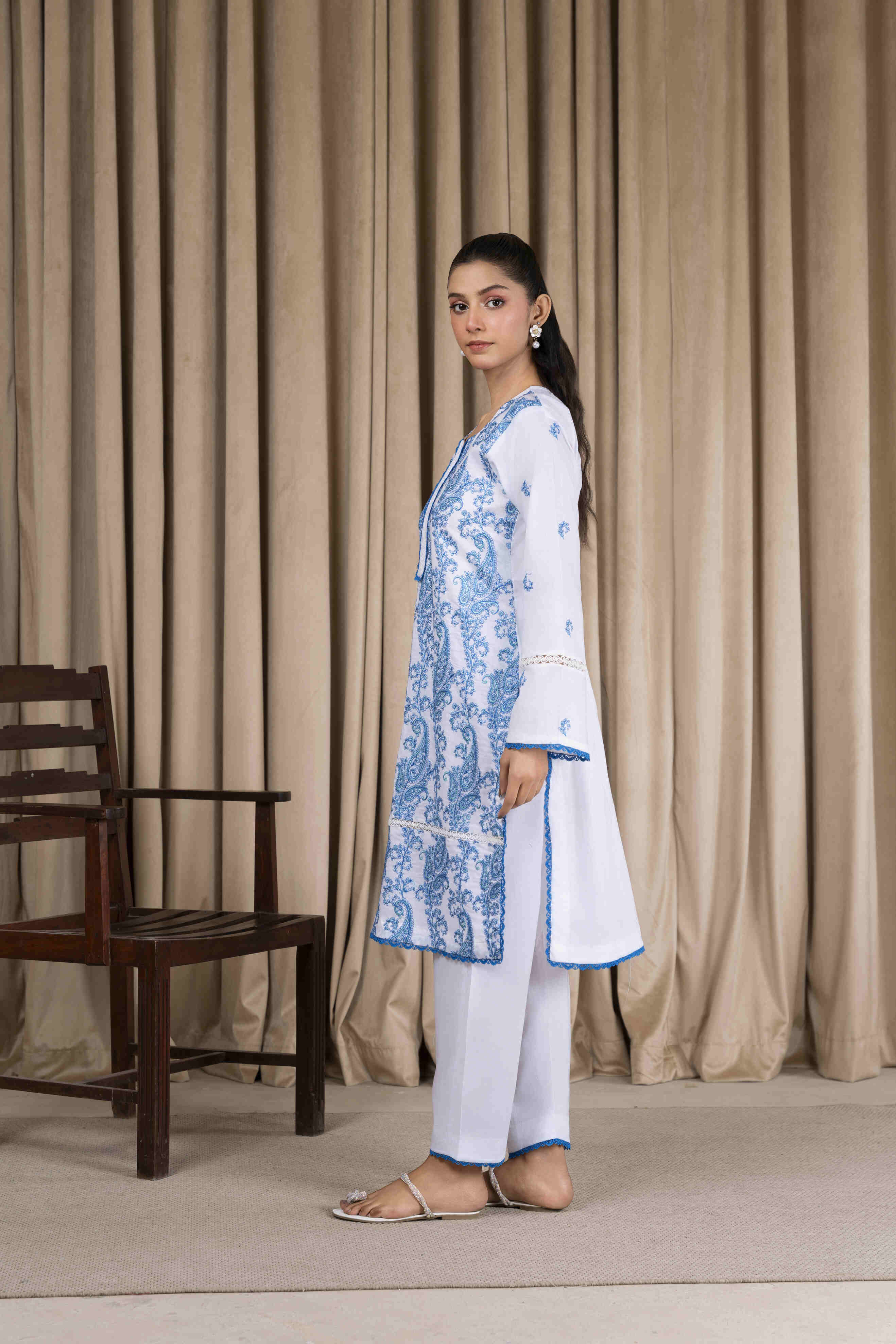 White-4 Embroidered Lawn