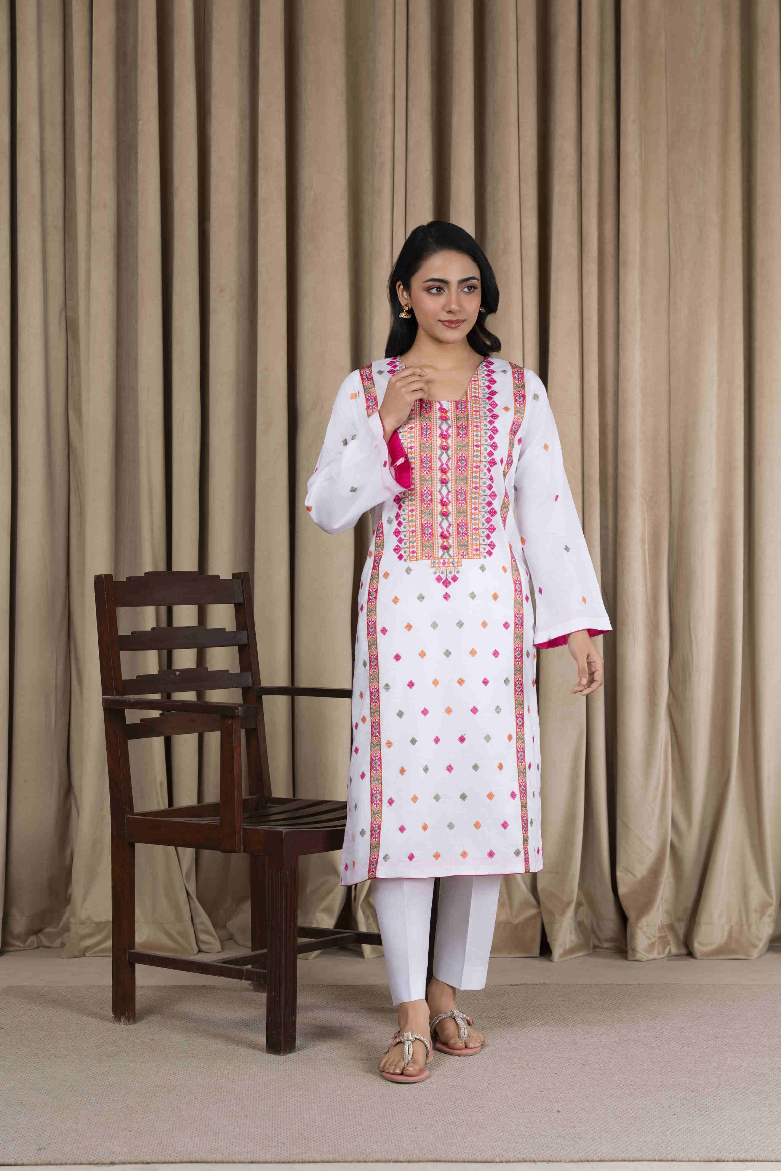 White-5 Embroidered Lawn