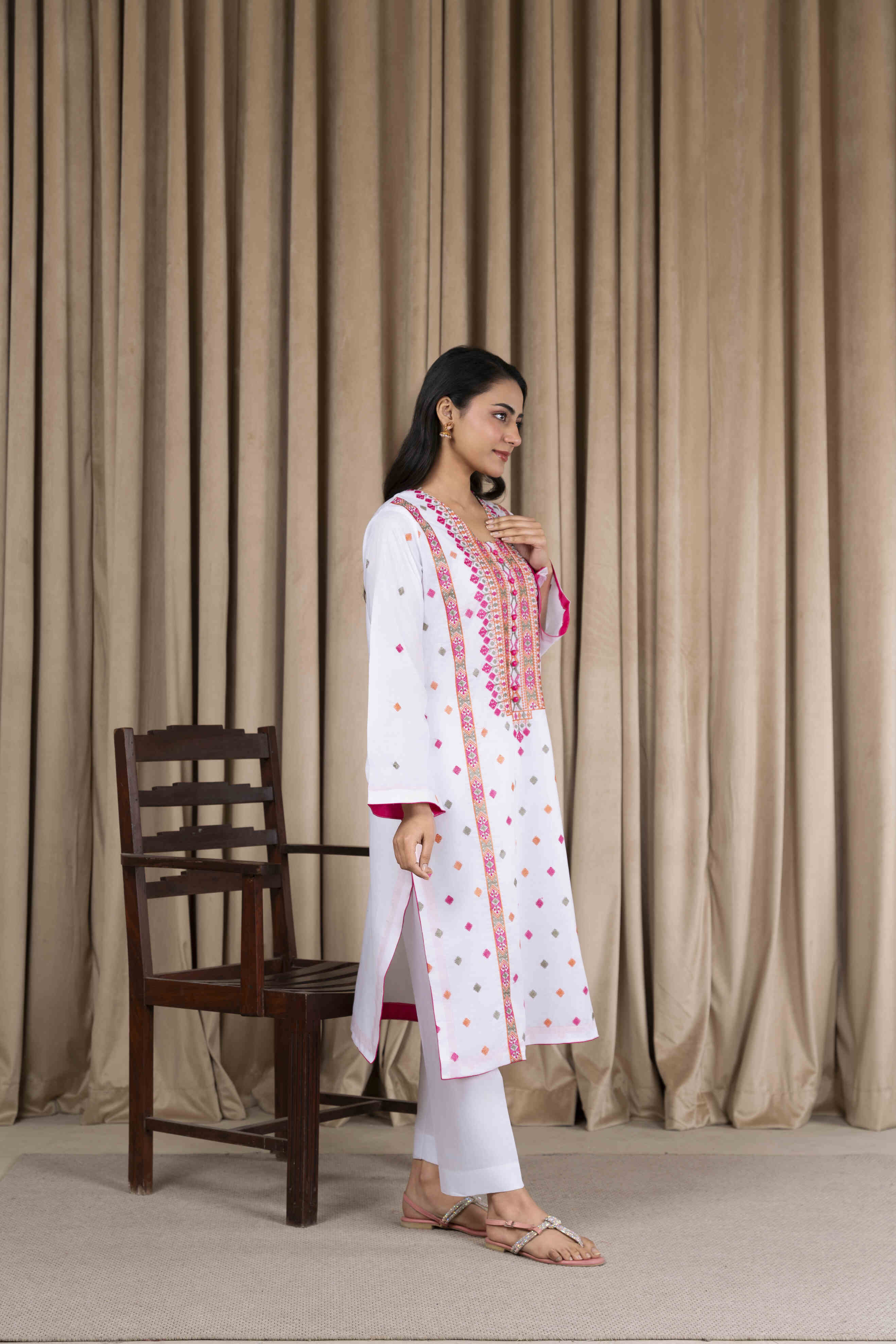 White-5 Embroidered Lawn