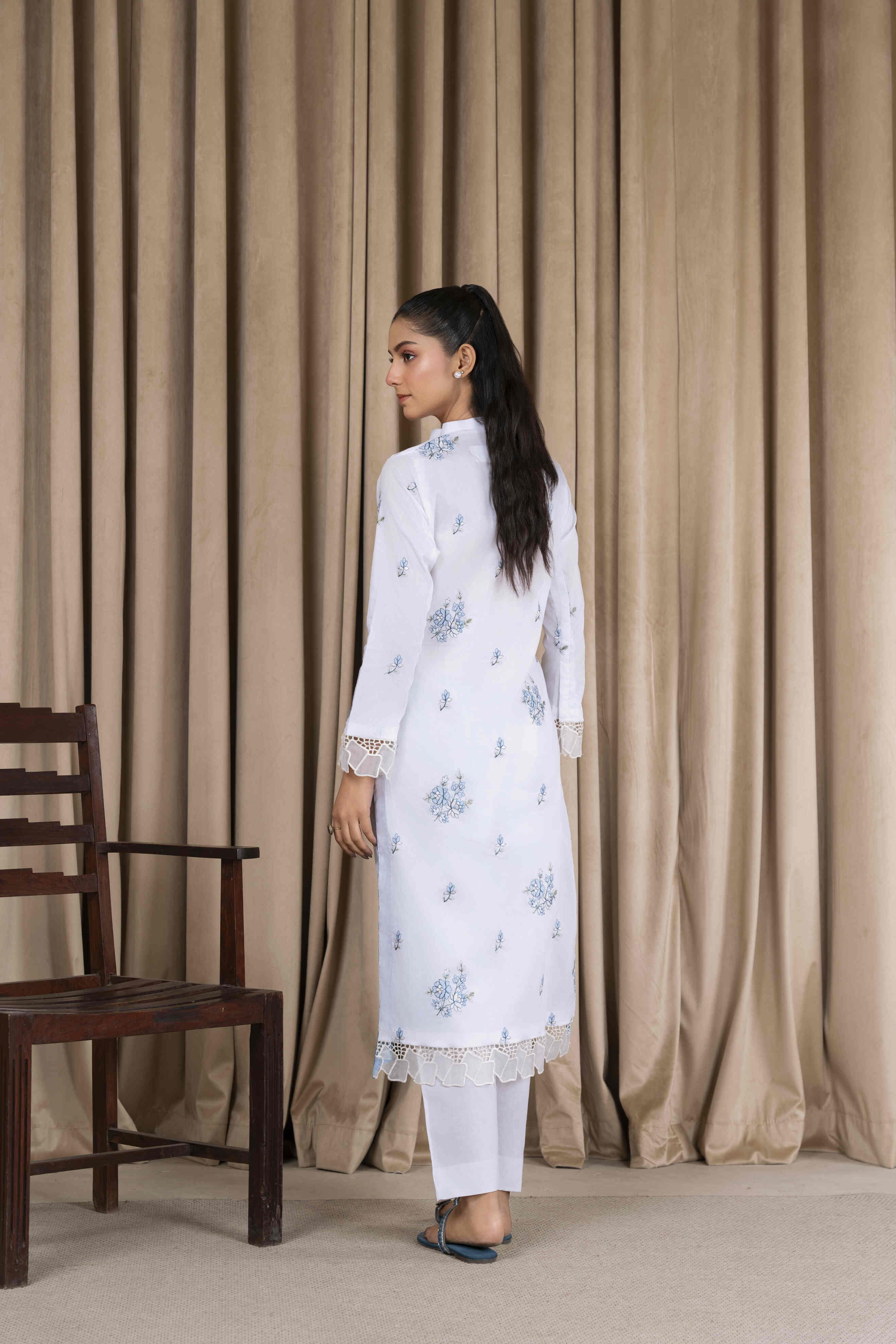 White-6 Embroidered Lawn