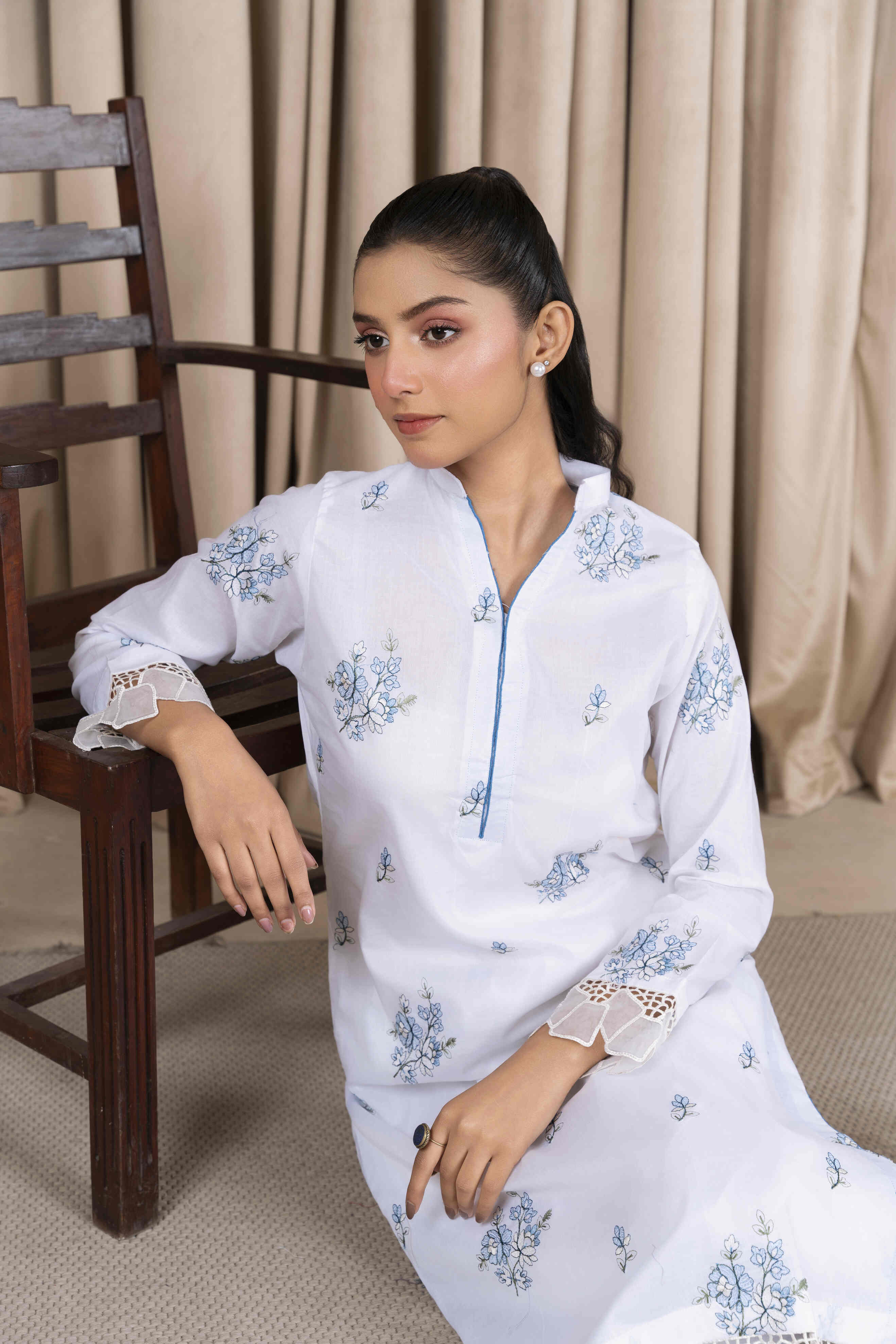 White-6 Embroidered Lawn