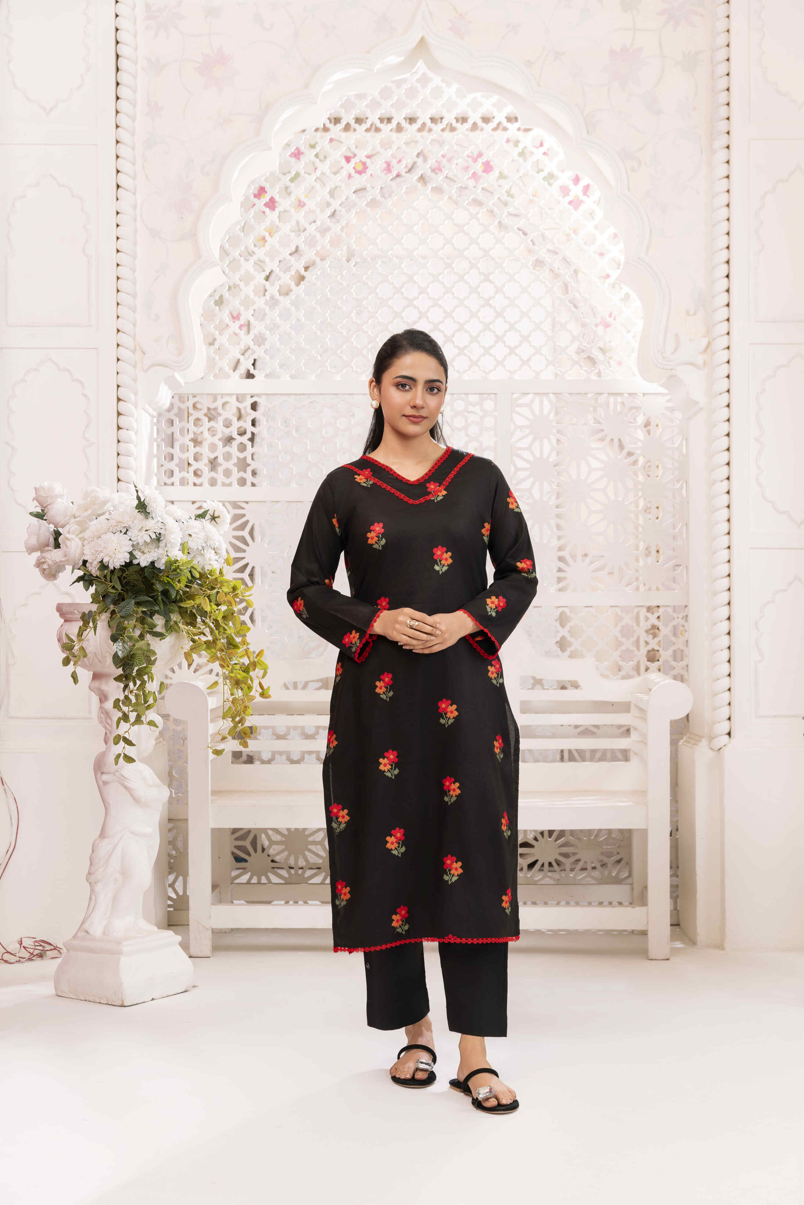 Black 2 Skin Embroidered Lawn