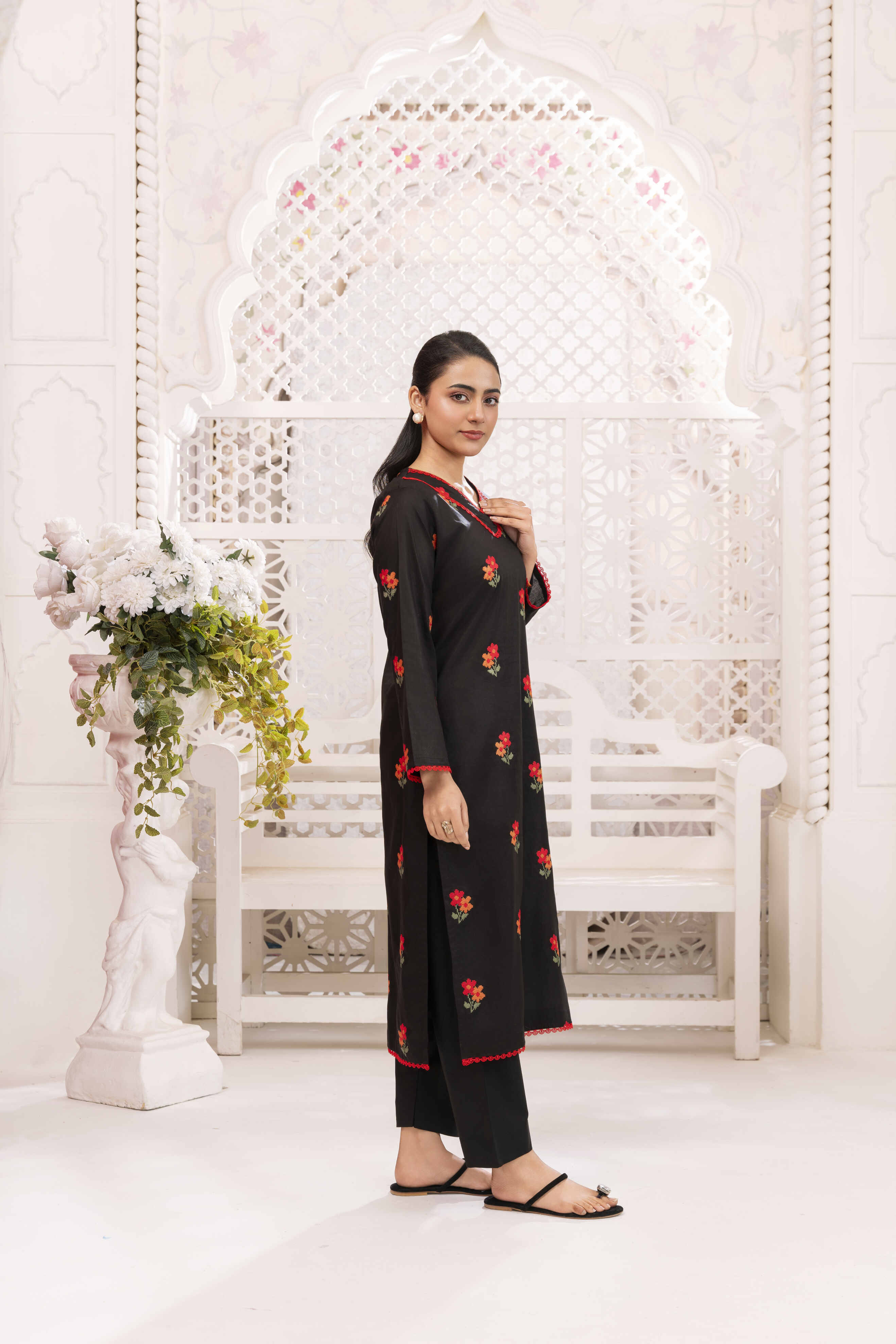Black 2 Skin Embroidered Lawn