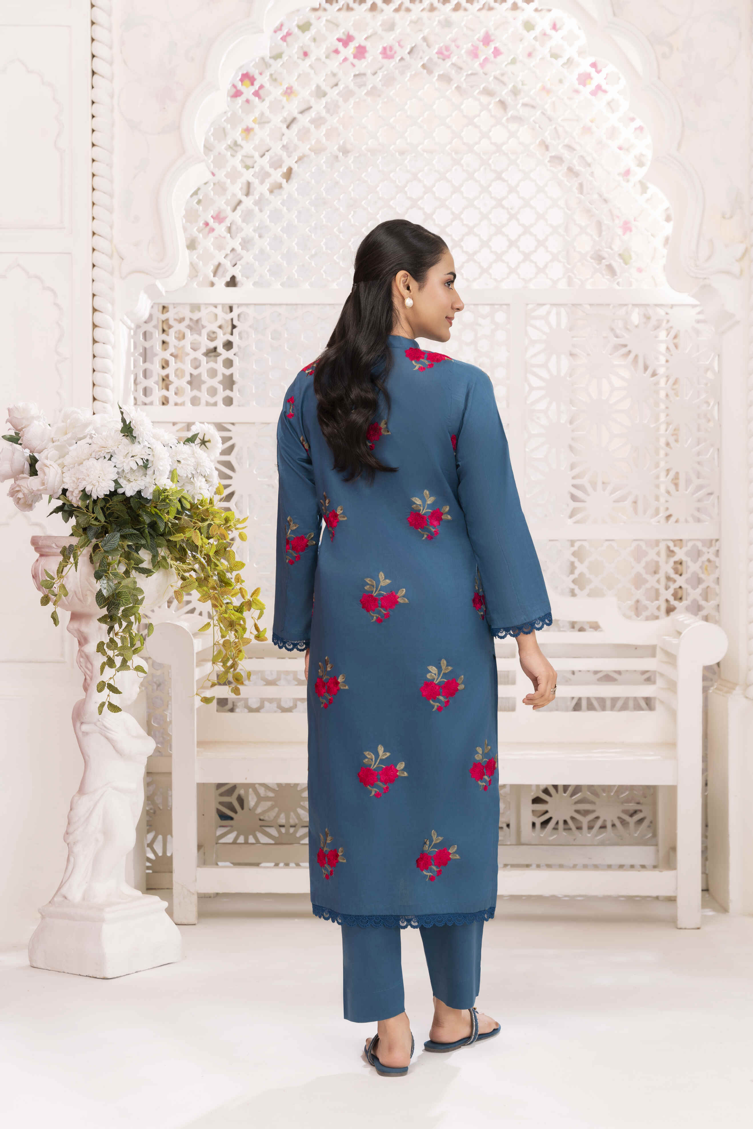 Blue 2 Skin Embroidered Lawn