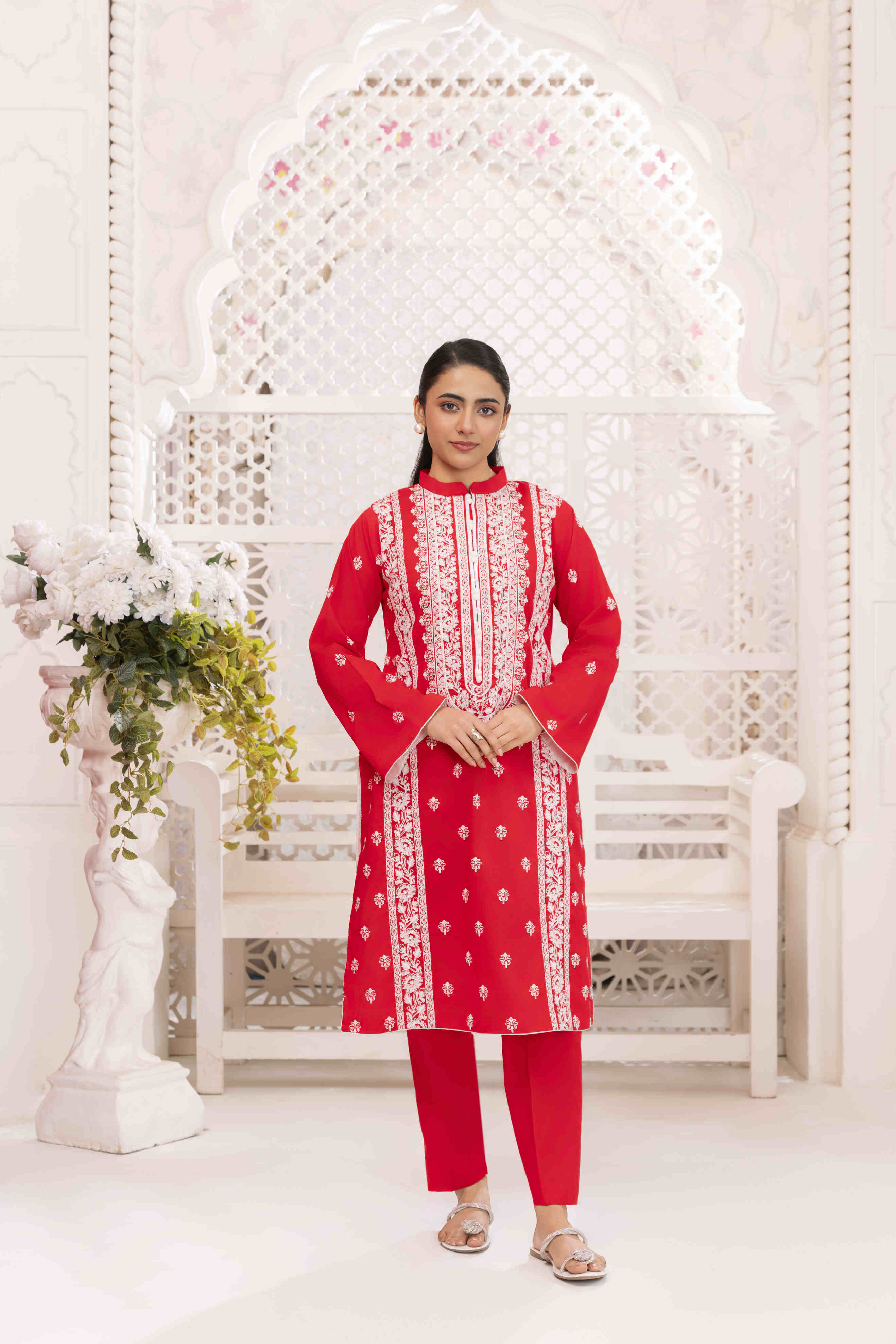 Red 2 Embroidered Lawn