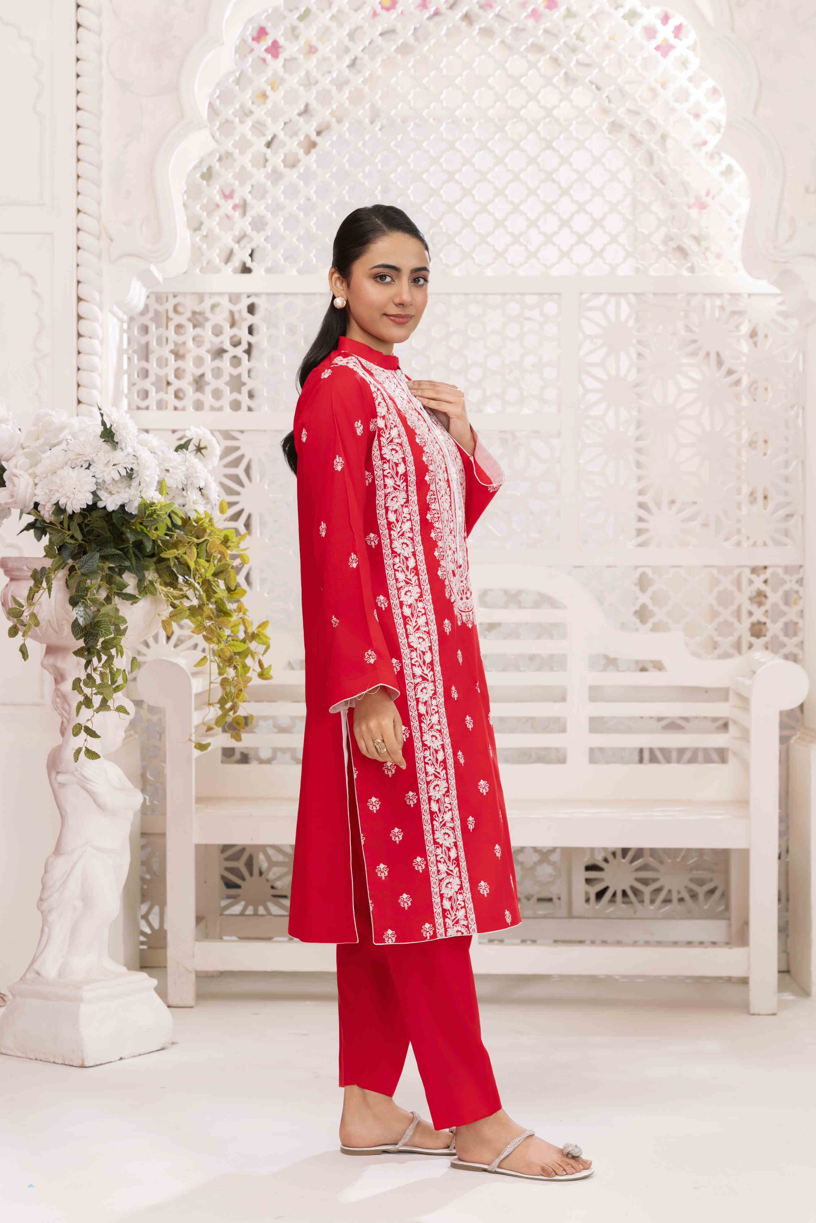 Red 2 Embroidered Lawn