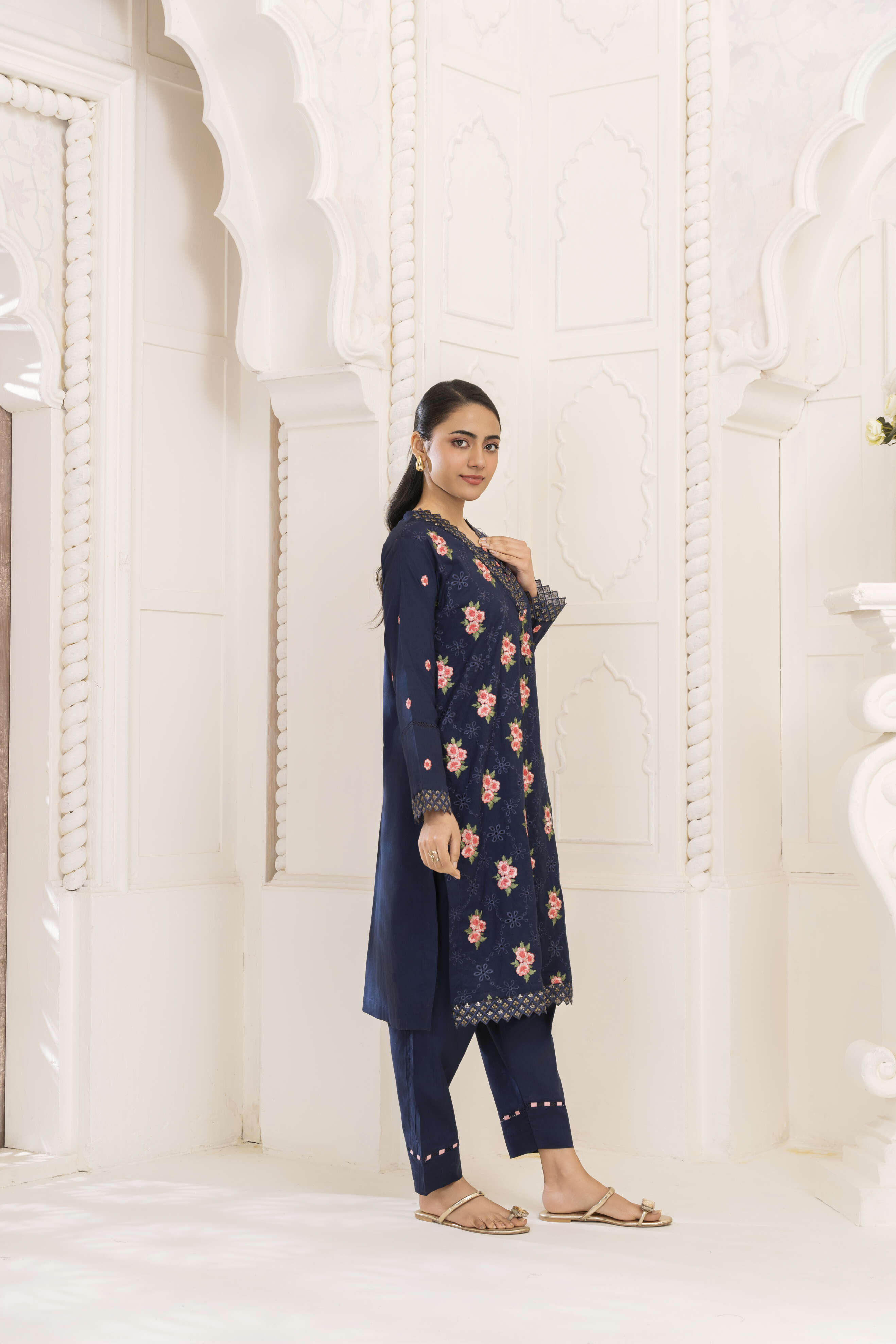 Dark Blue 2 Embroidered Lawn