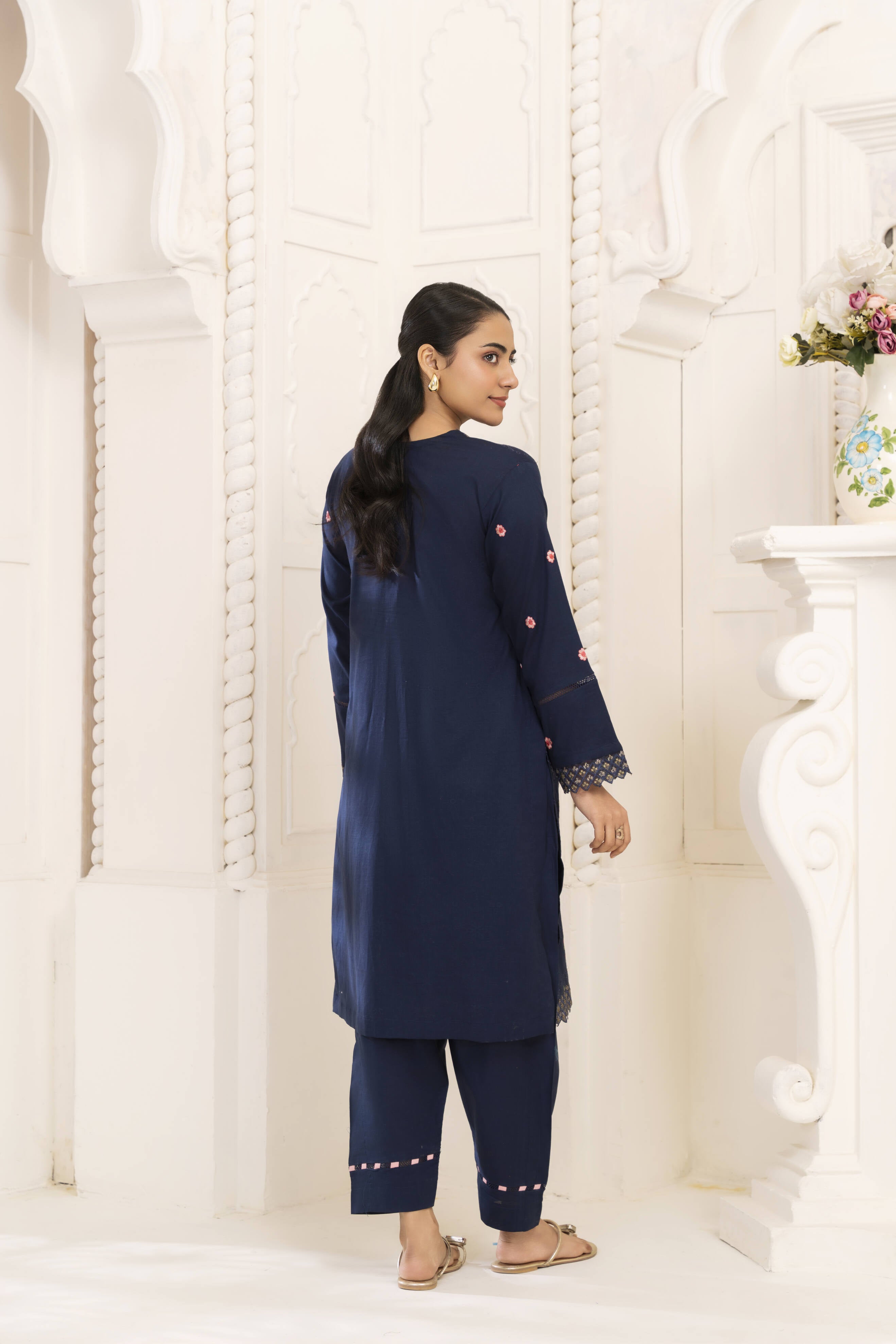 Dark Blue 2 Embroidered Lawn
