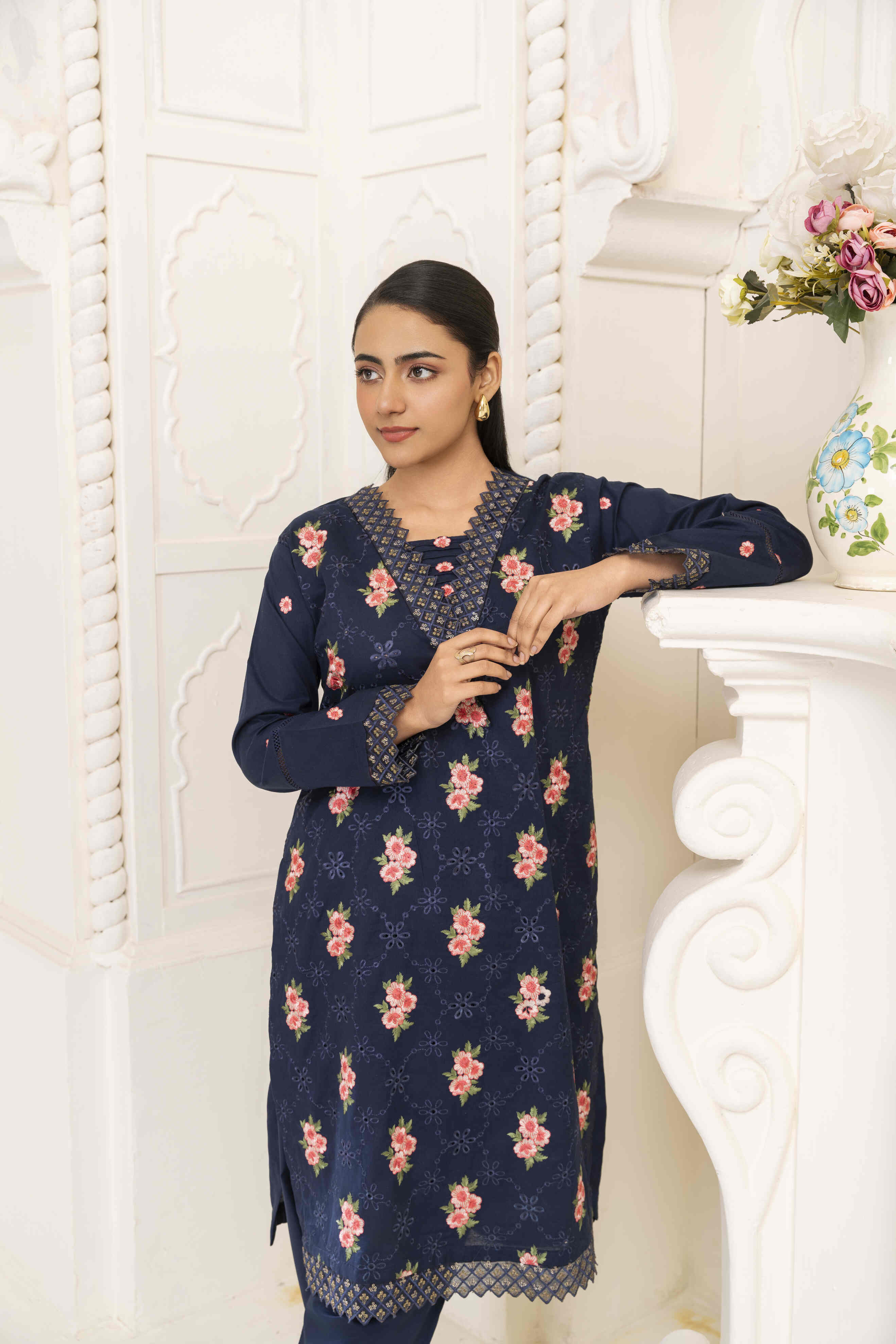 Dark Blue 2 Embroidered Lawn