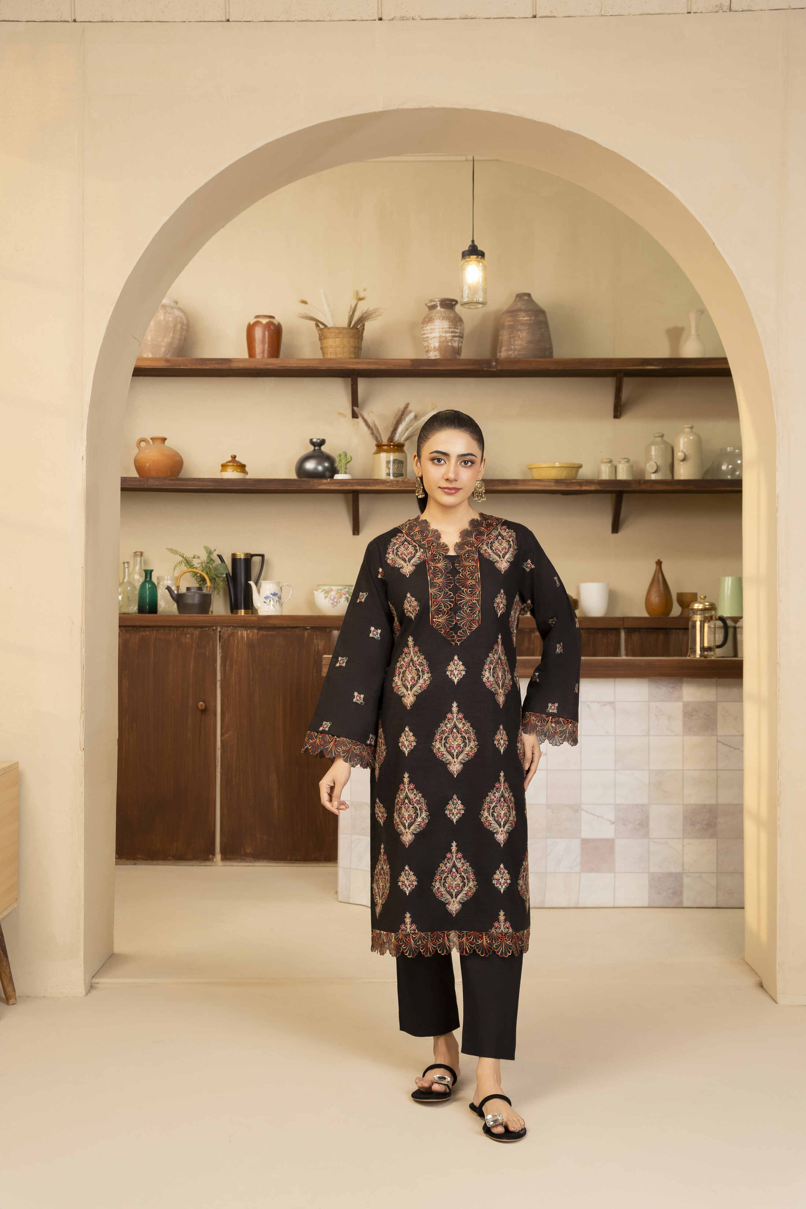 Black 6 Embroidered Lawn