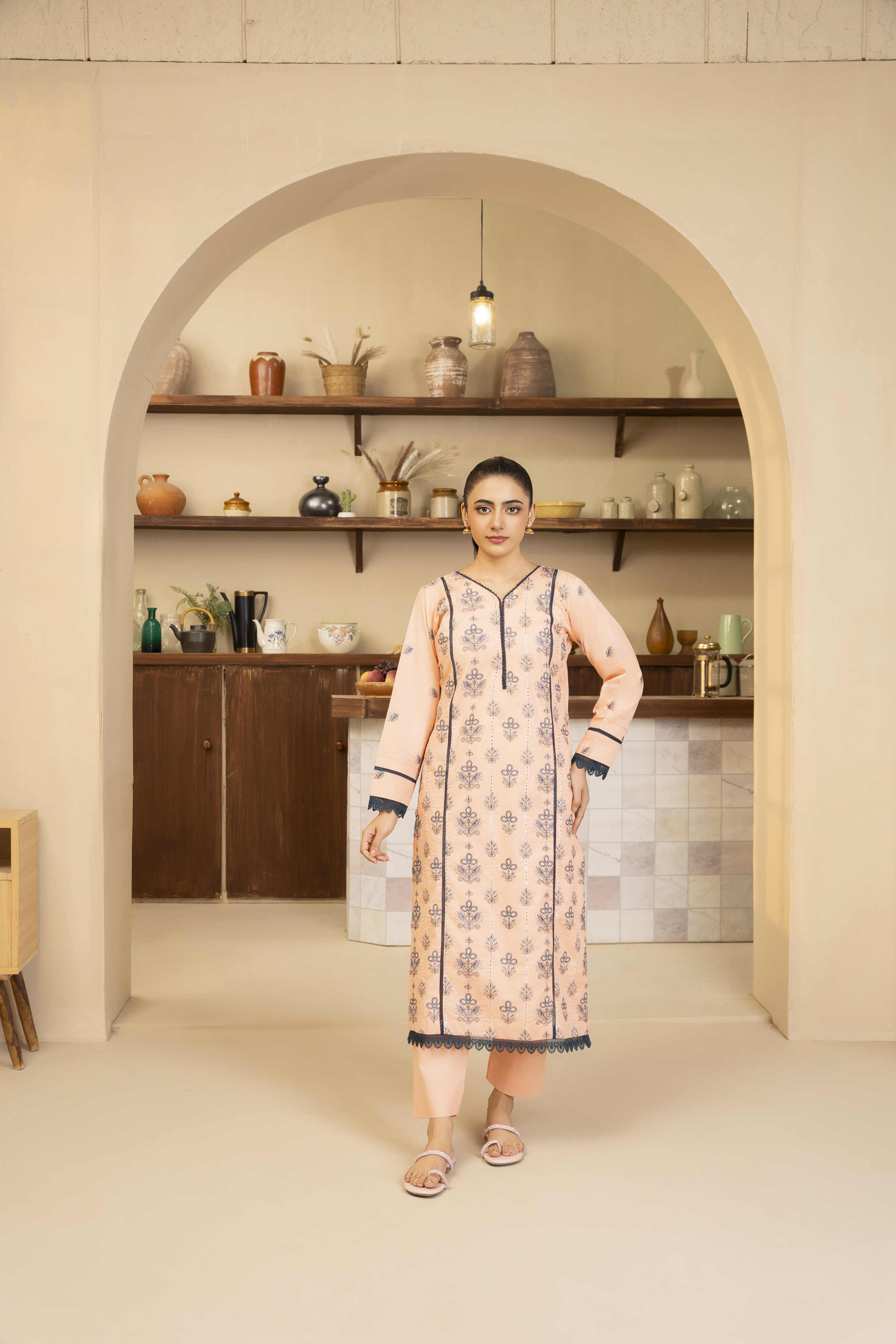 Creamy Skin Embroidered Lawn