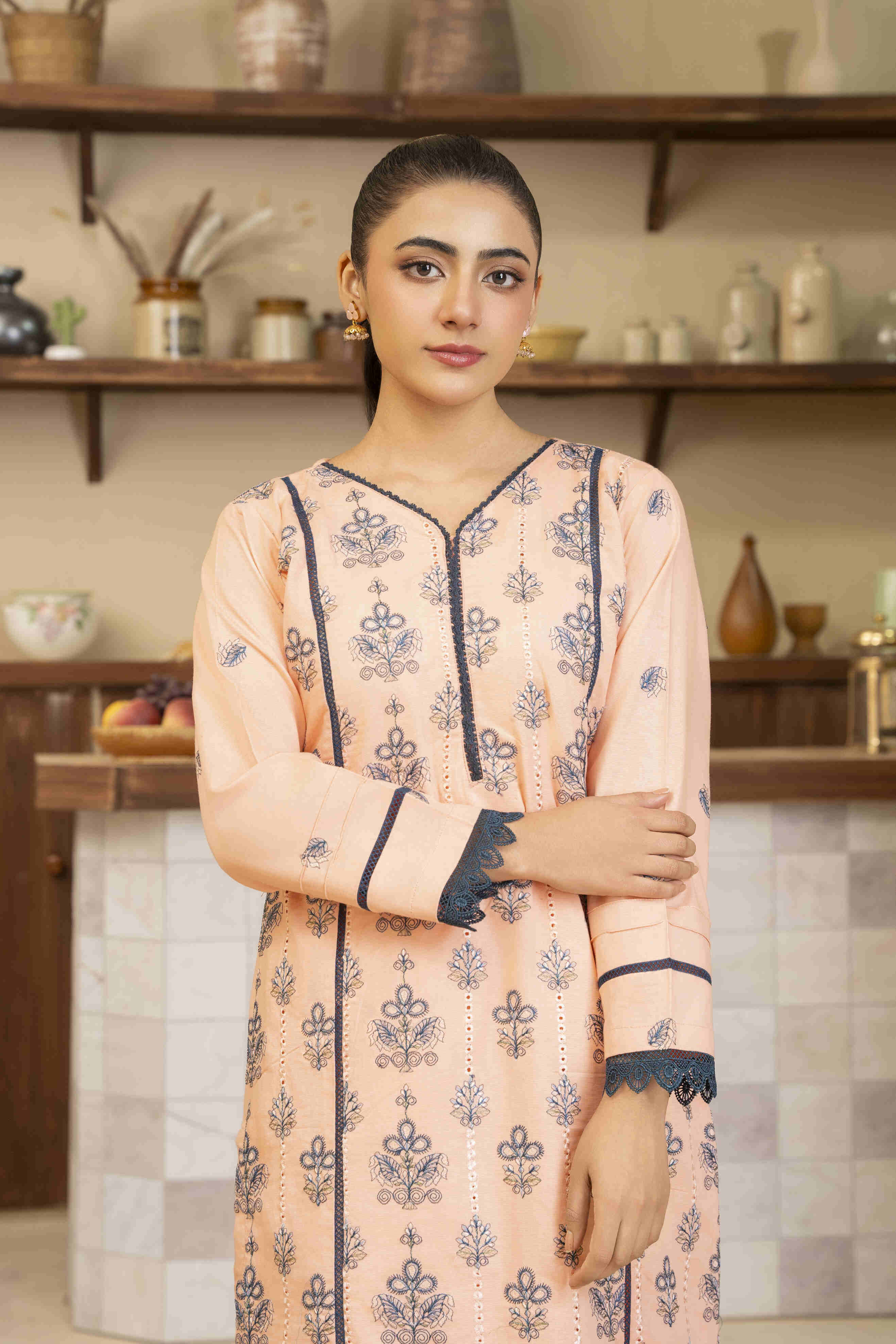 Creamy Skin Embroidered Lawn