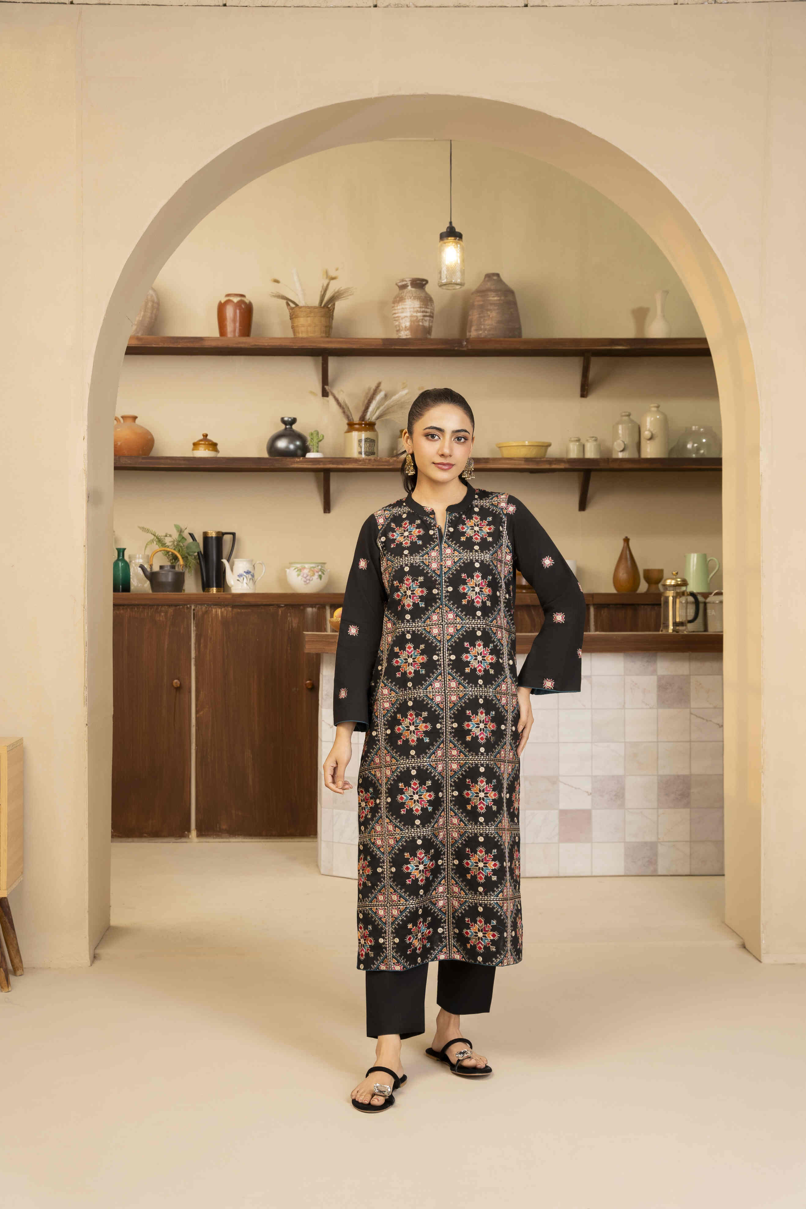 Black 7 Embroidered Lawn