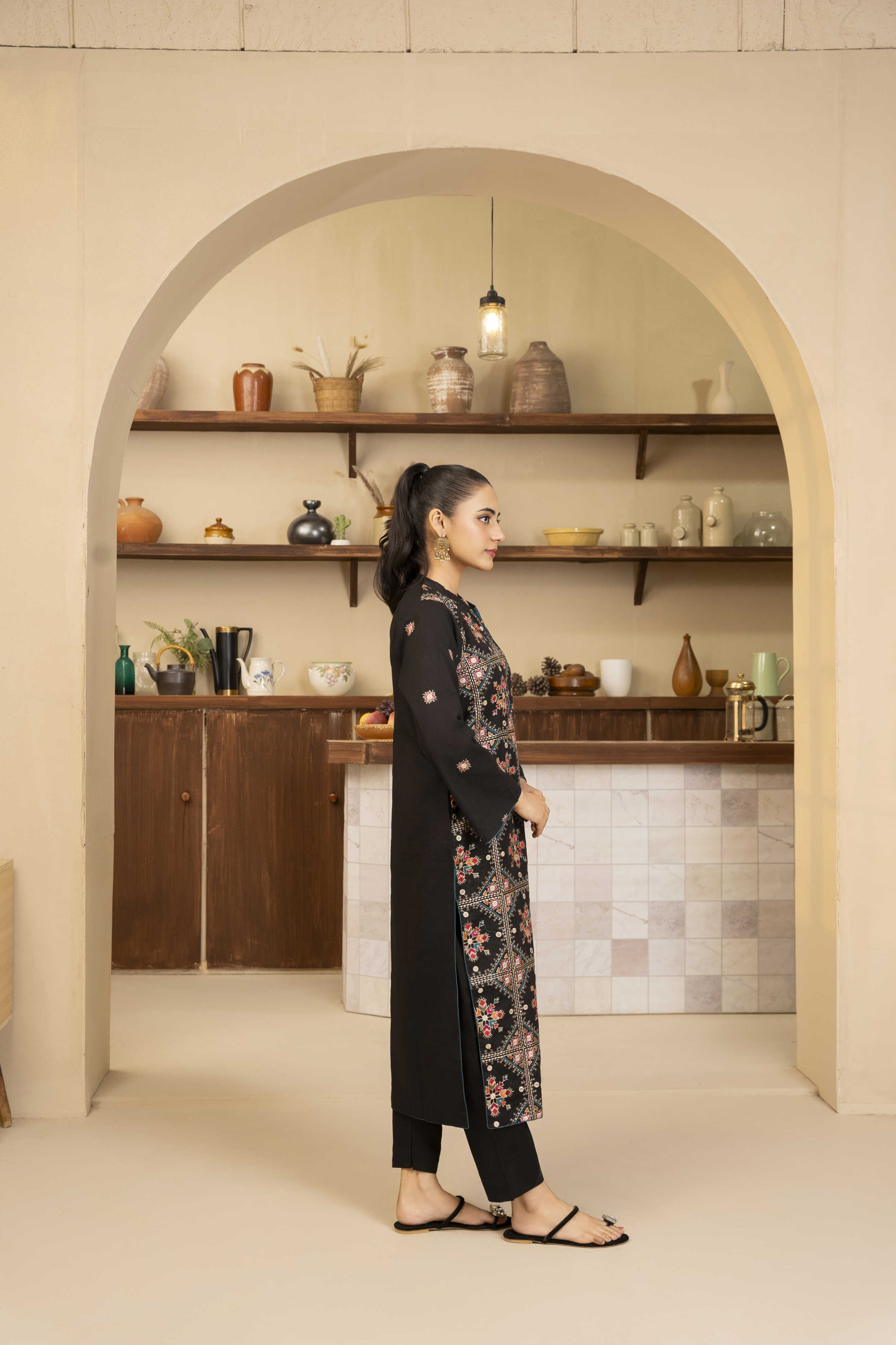 Black 7 Embroidered Lawn