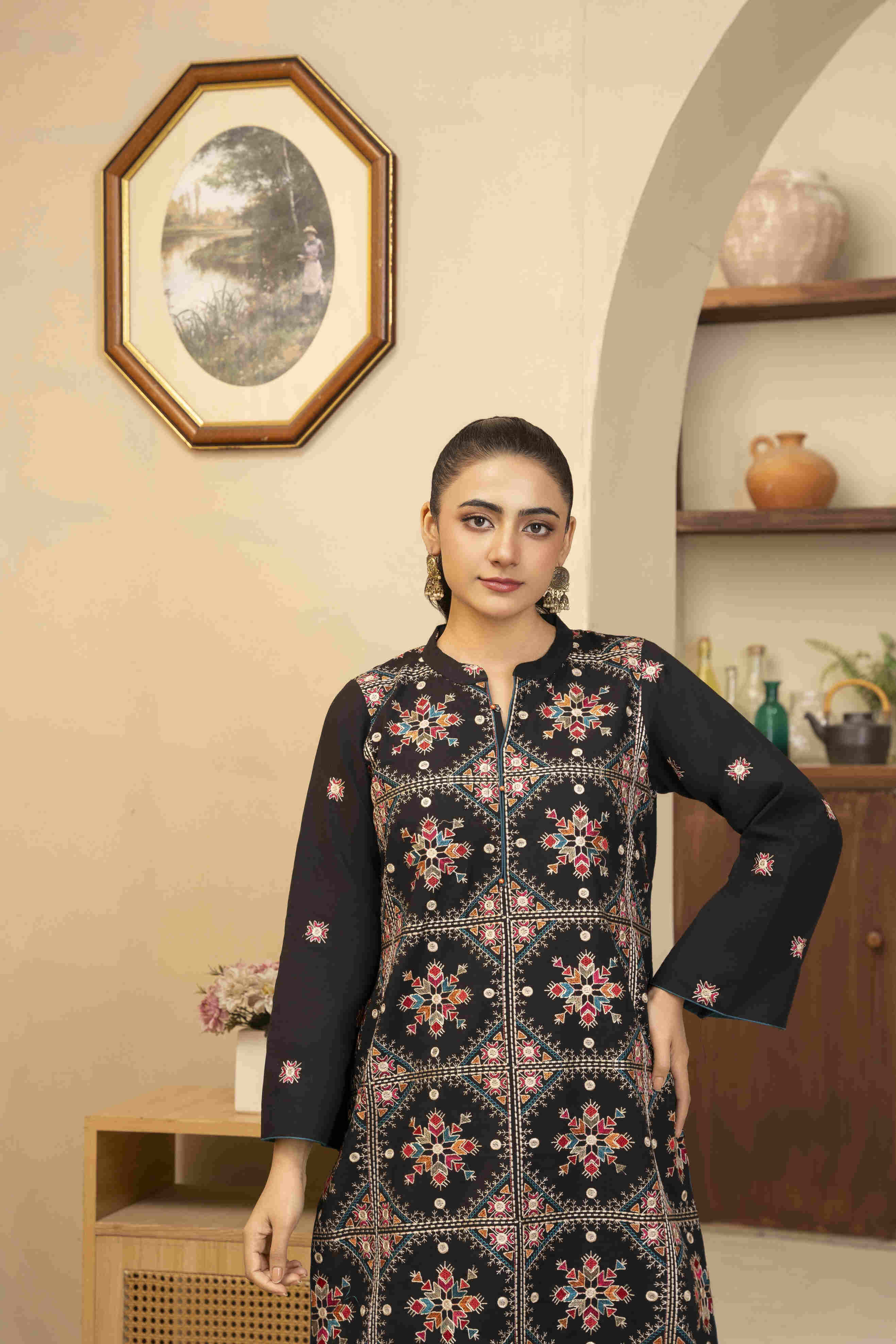 Black 7 Embroidered Lawn