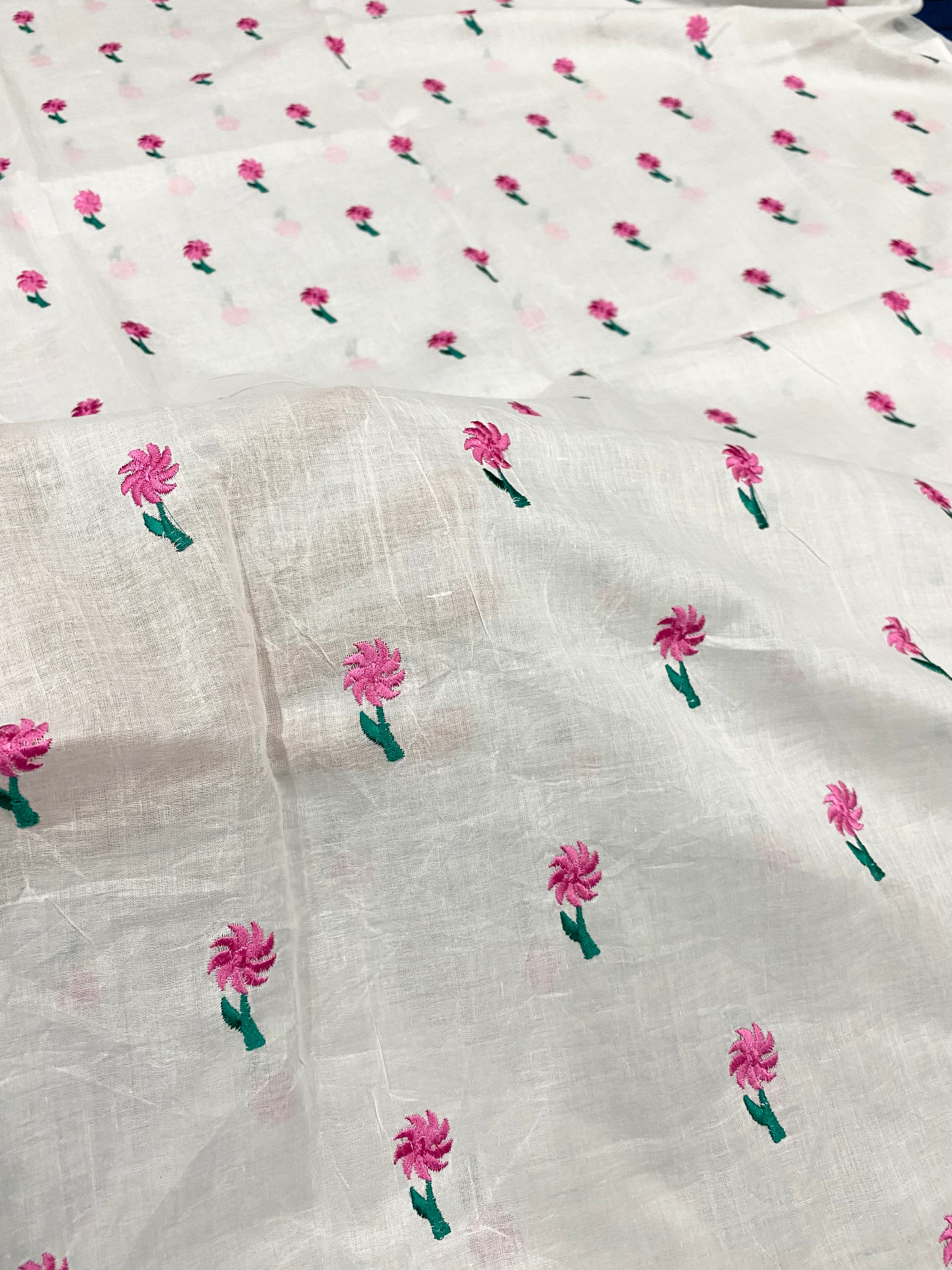 Floral Bliss: Embroidered Lawn Dupatta